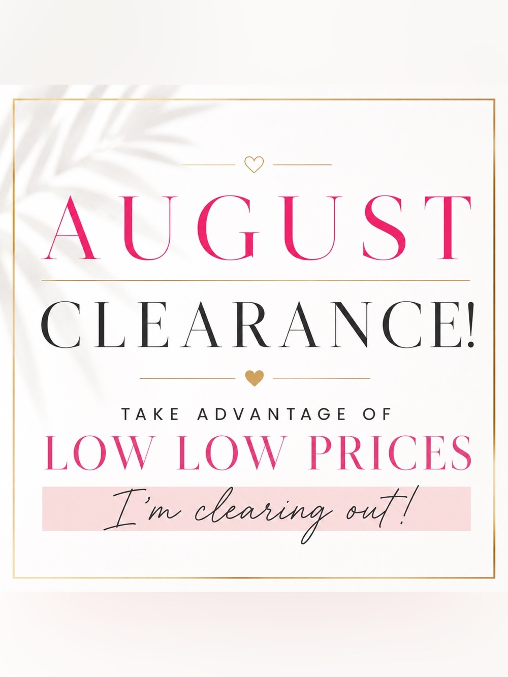CLEARANCE!